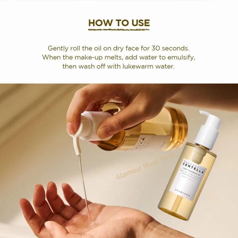 Korean Centella Light Cleansing Oil – Gentle Makeup Remover & Deep Pore Cleanser