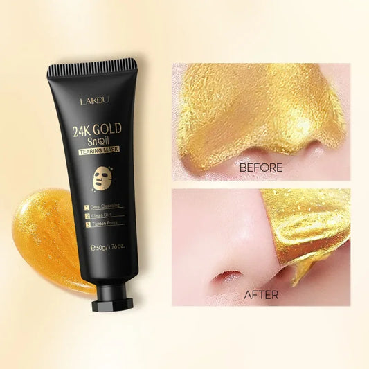 LAIKOU 24K Gold Sakura Peeling Face Mask – Brightening & Anti-Aging Peel-Off Mask