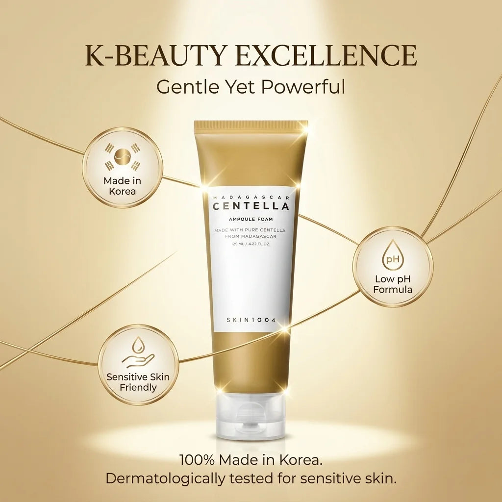 SKIN1004 Madagascar Centella Ampoule Foam – Gentle Korean Facial Cleanser for Soft Hydrated Skin