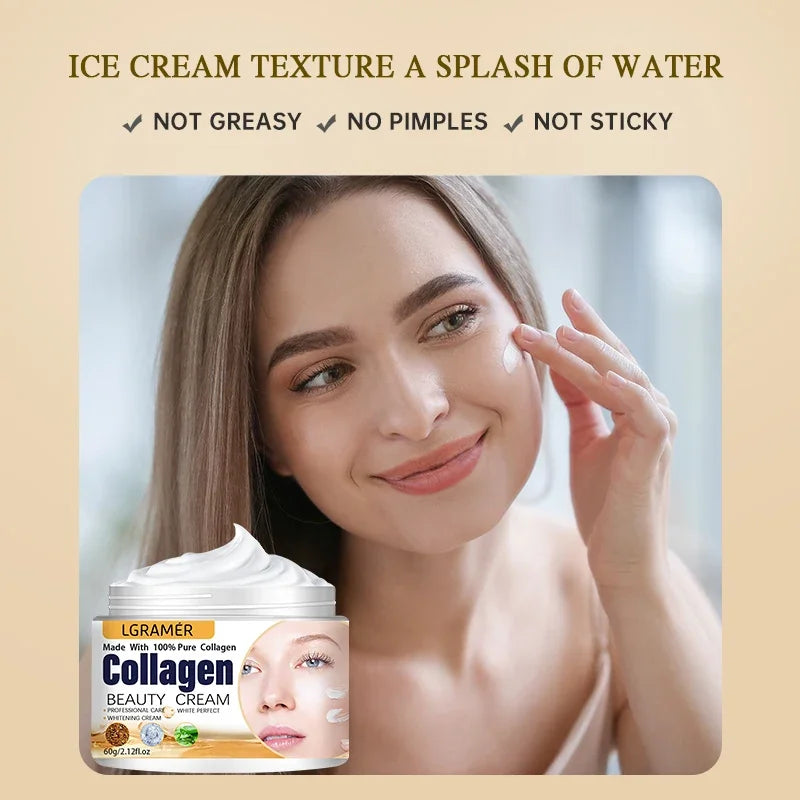 Anti-Wrinkle Collagen Boost Cream – Korean Essence Eye & Face Moisturizer for Firming, Lifting & Nourishing Skin
