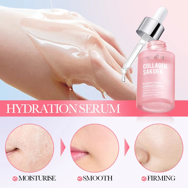 SADOER Sakura Facial Serum 30/100ml – Anti-Aging Hydrating & Brightening Face Essence
