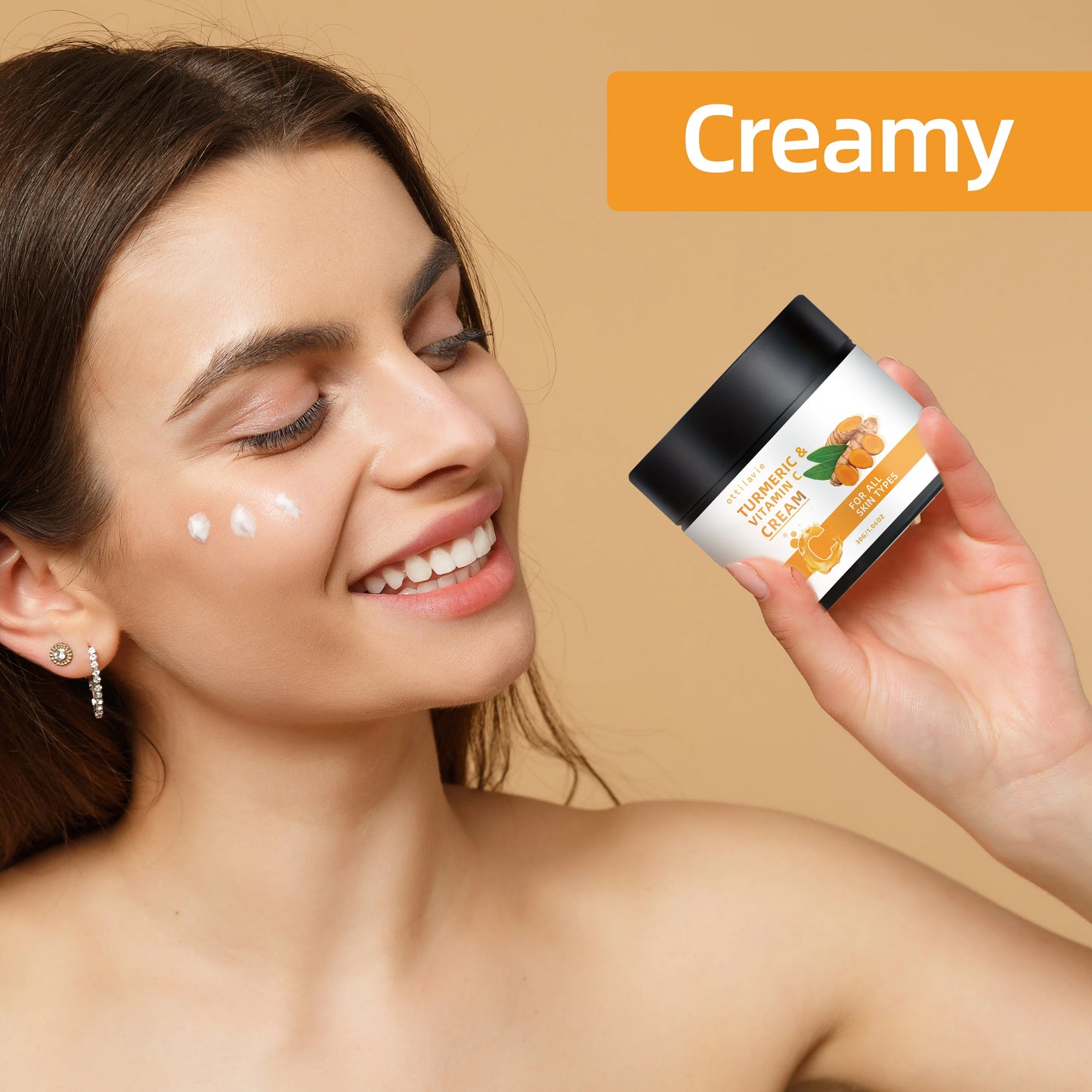 Turmeric & Vitamin C Brightening Face Cream – Dark Spot Remover & Glow Booster