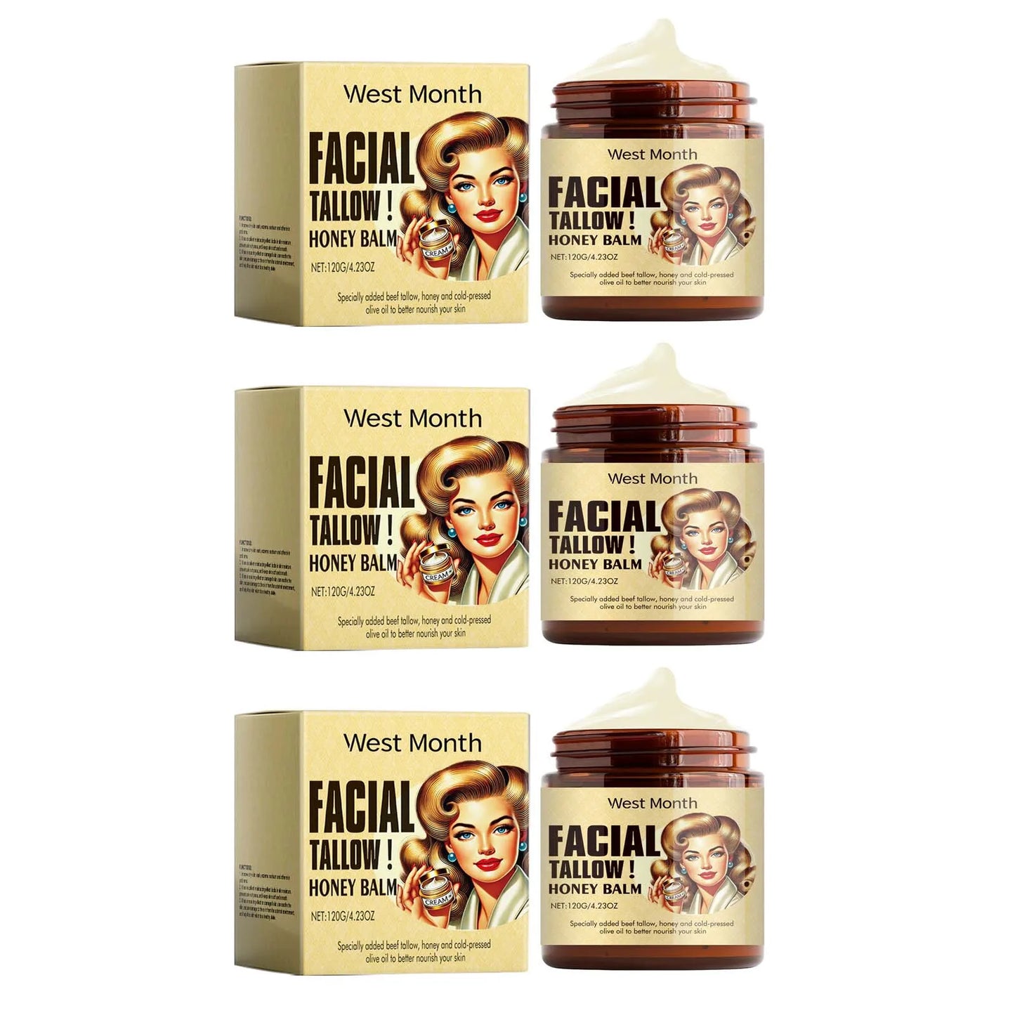Beef Tallow Face Cream – Natural Deep Moisturizer for Dry & Sensitive Skin