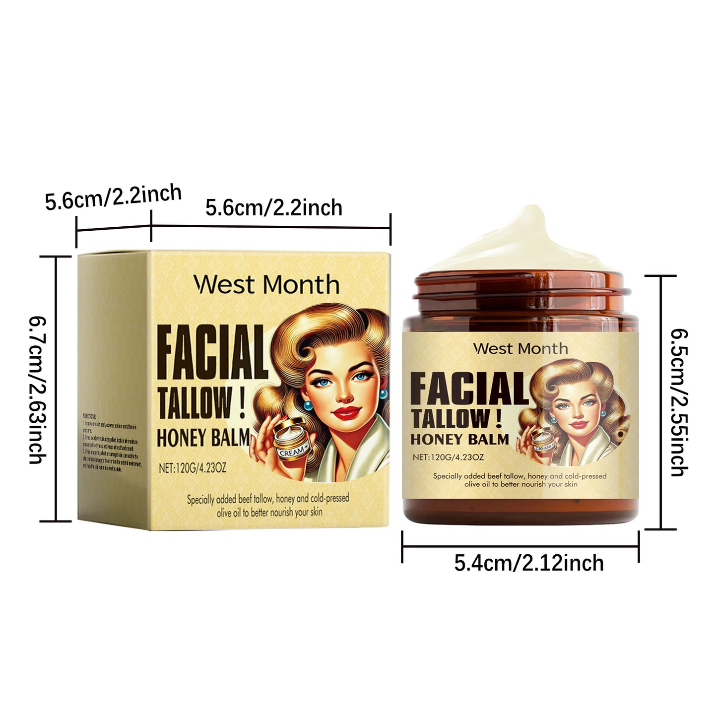 Beef Tallow Face Cream – Natural Deep Moisturizer for Dry & Sensitive Skin
