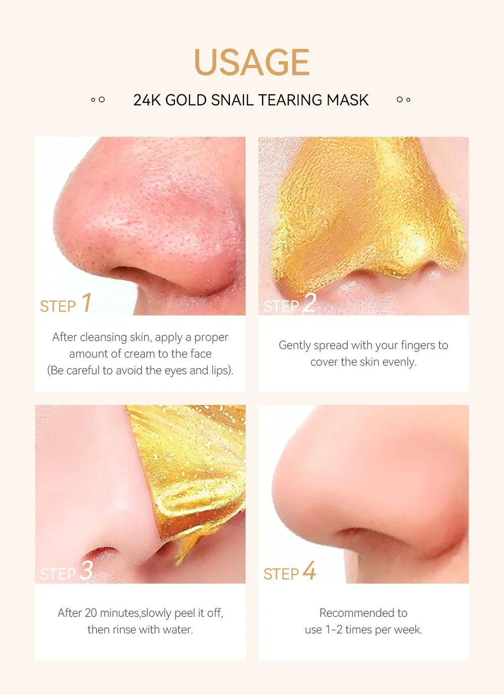 LAIKOU 24K Gold Sakura Peeling Face Mask – Brightening & Anti-Aging Peel-Off Mask