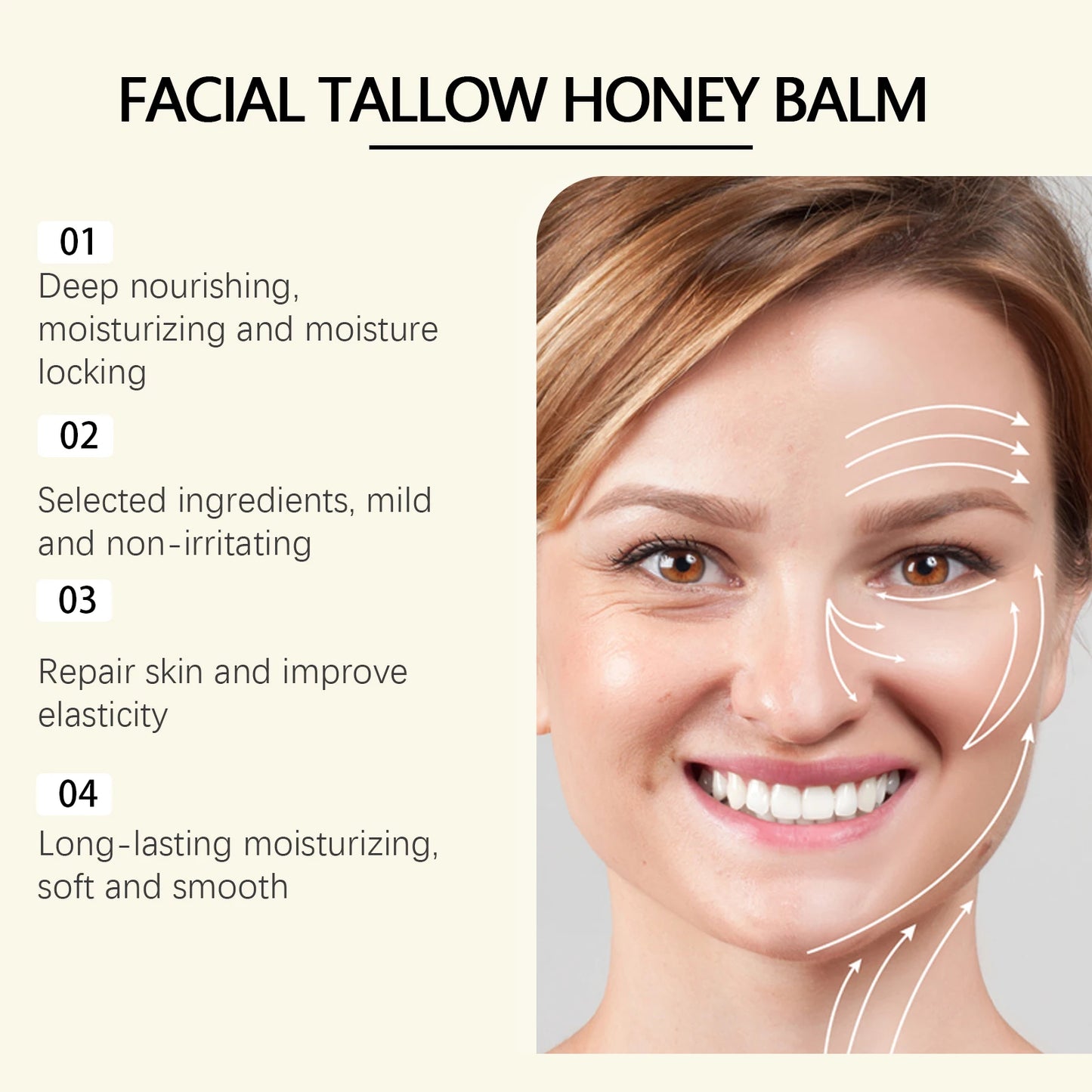 Beef Tallow Face Cream – Natural Deep Moisturizer for Dry & Sensitive Skin