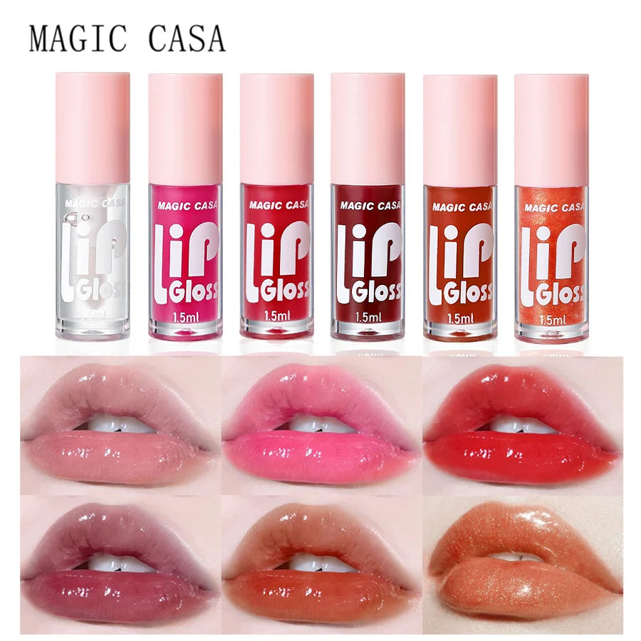 MAGIC CASA 6pcs Hydrating Jelly Lip Oil Set – Moisturizing & Glossy Lip Care