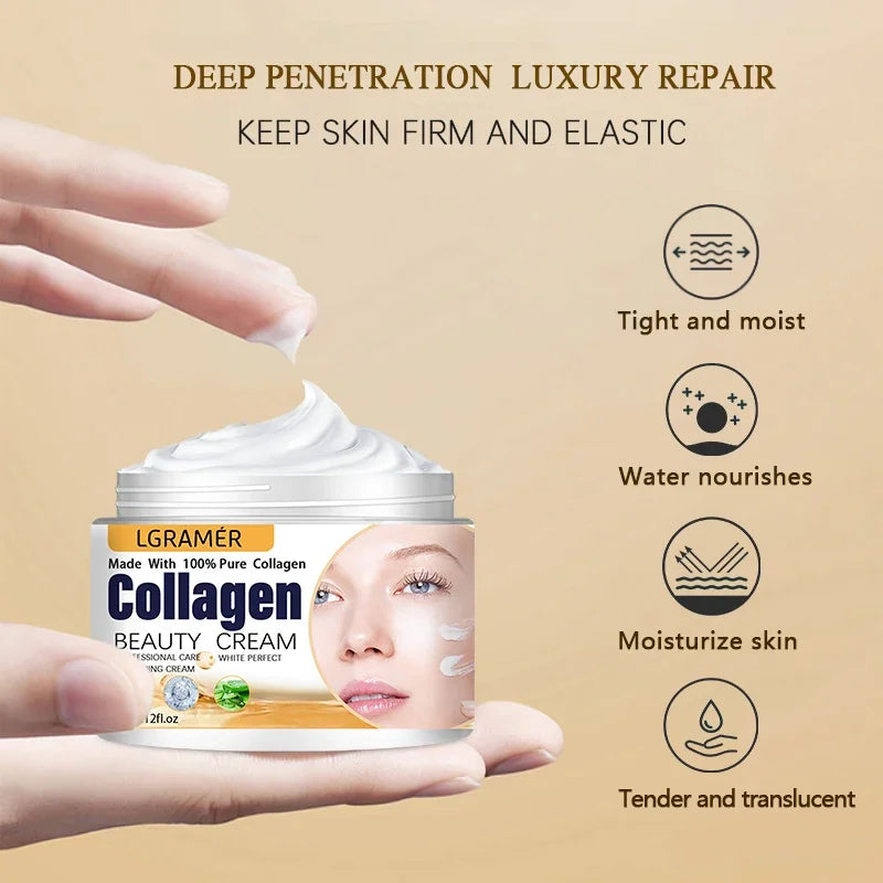 Anti-Wrinkle Collagen Boost Cream – Korean Essence Eye & Face Moisturizer for Firming, Lifting & Nourishing Skin