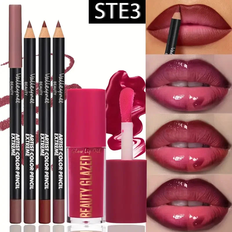 4pcs Lip Kit Set – Complete Lip Makeup Set with Gloss, Liner & More