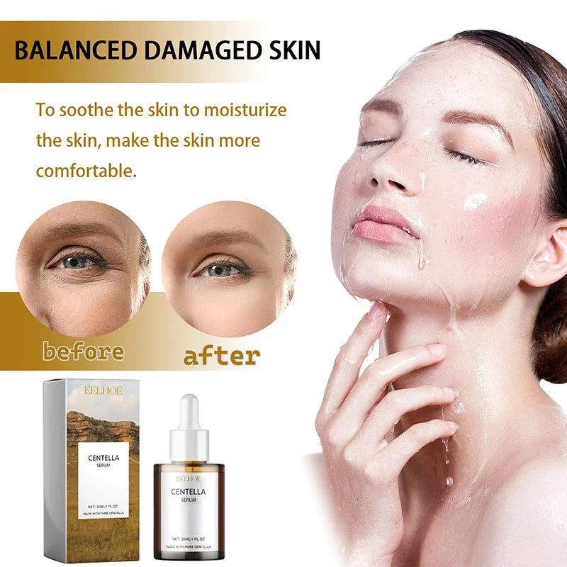 Centella Asiatica Face Serum & Moisturizing Cream – Brightening Nourishing Korean Skin Care for Dry Skin