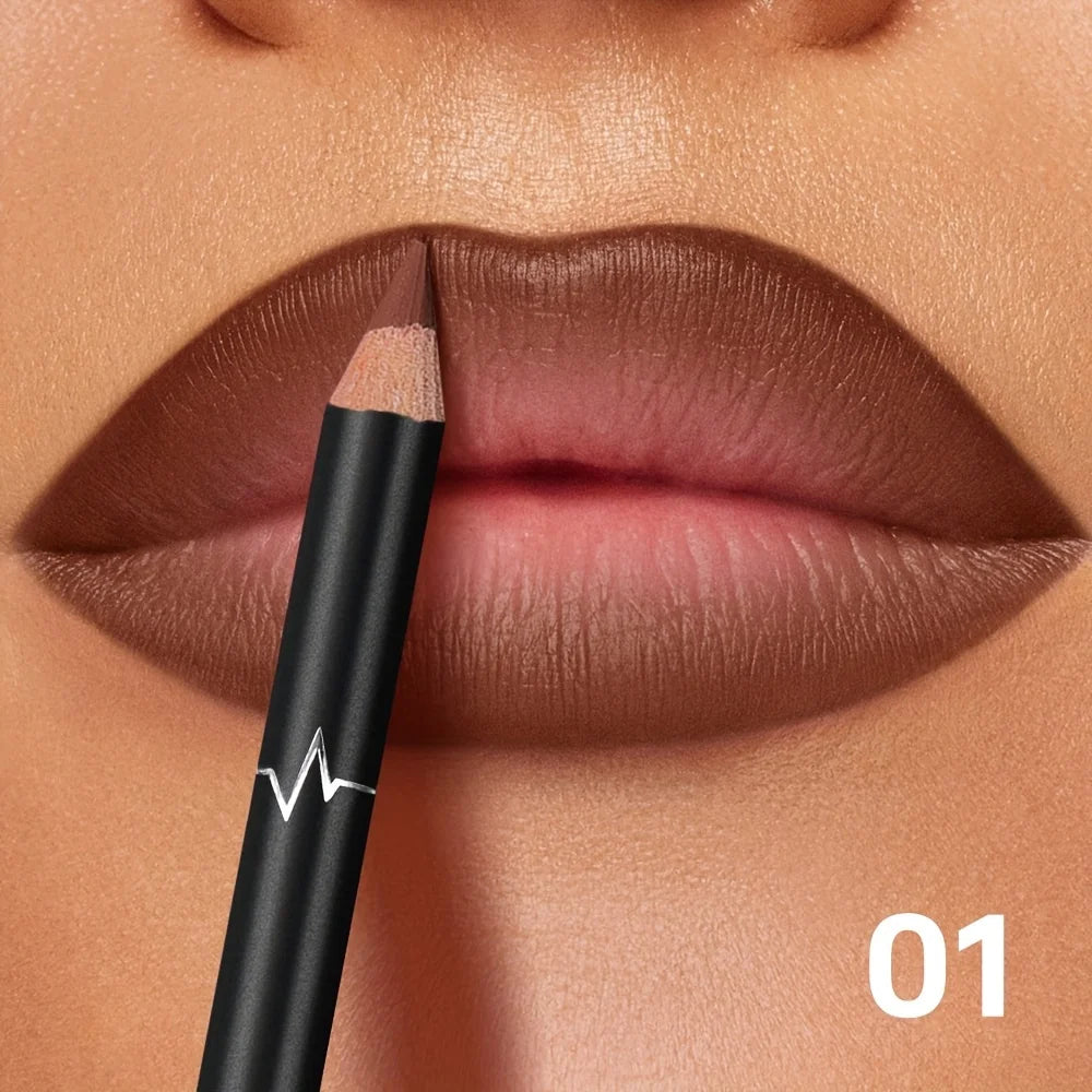 Pudaier 6-Color Waterproof Matte Lip Liner – Long-Lasting Non-Transfer Formula, 6 Versatile Shades