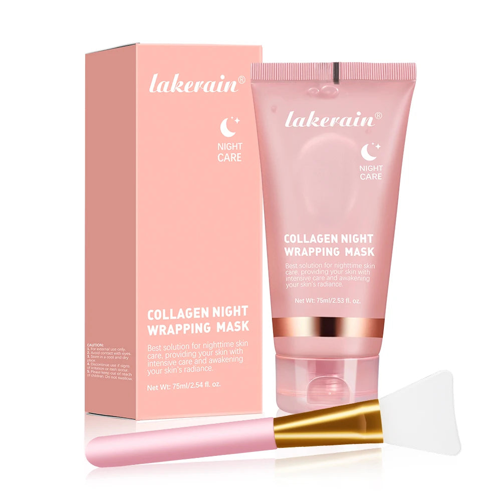 Collagen Wrapping Mask & Brush Set – Korean Rejuvenating Face Mask for Glowy, Elastic Skin