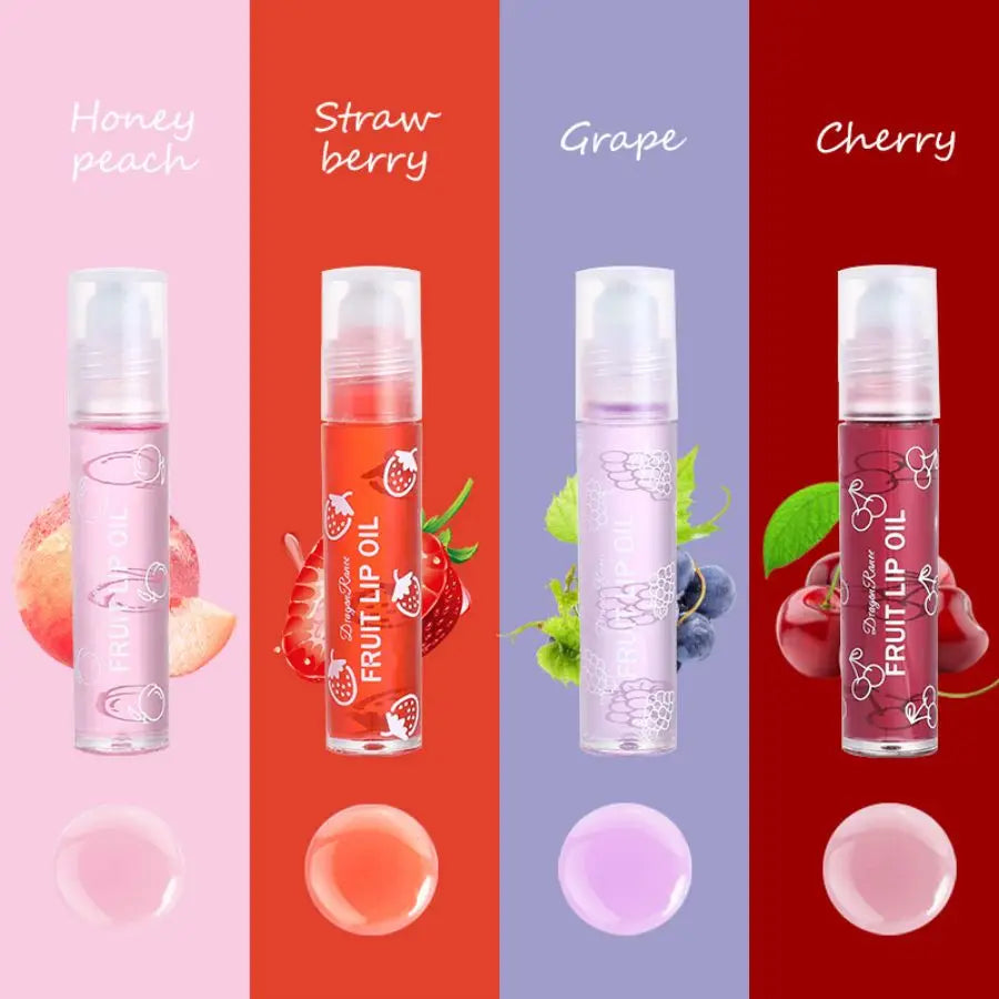 Rolling Bead Lip Oil Set of Four – Hydrating Glossy Lip Oil Collection