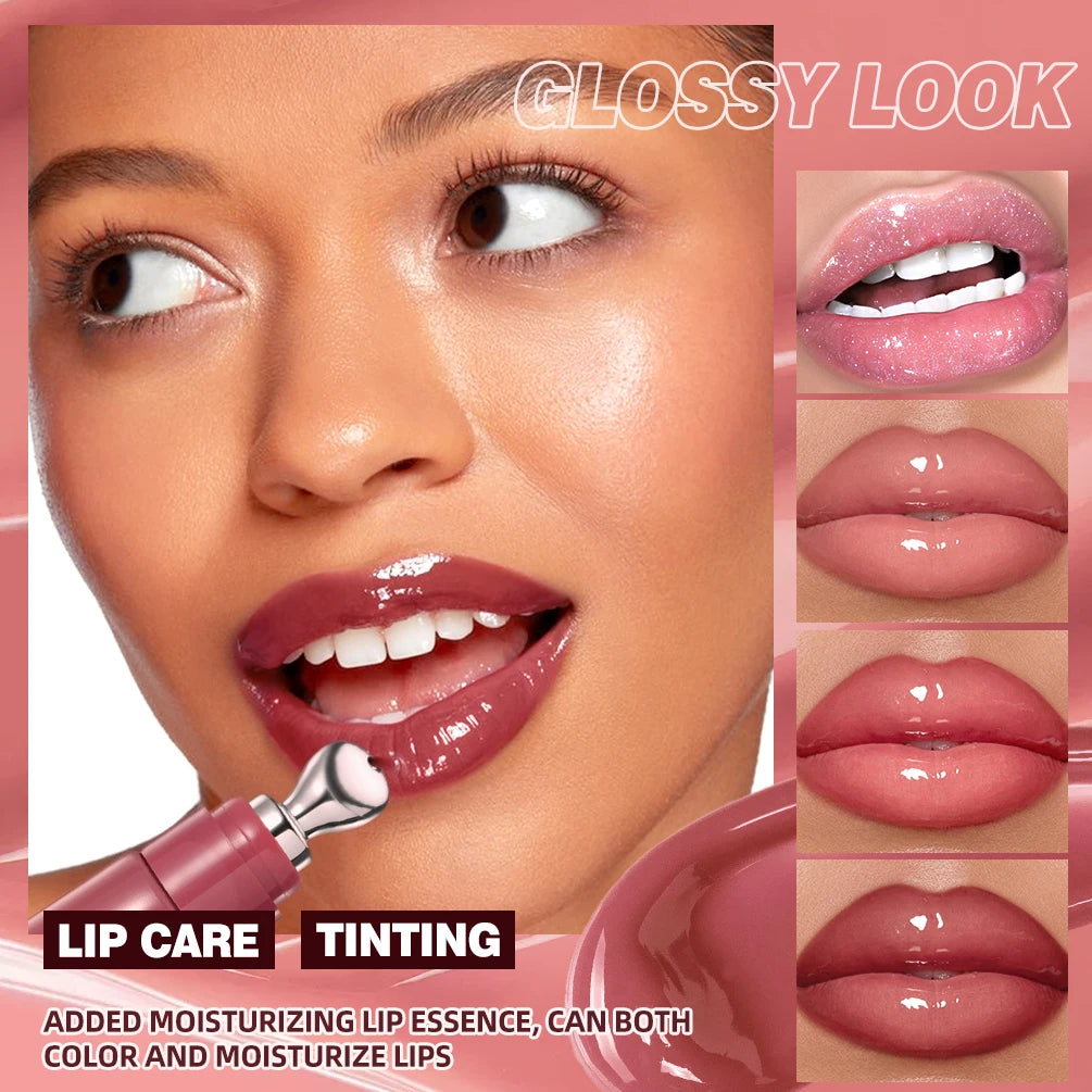 QIBEST Mirror Pearl Lip Gloss – High-Shine Plumping Glossy Lip Color for Fuller Lips
