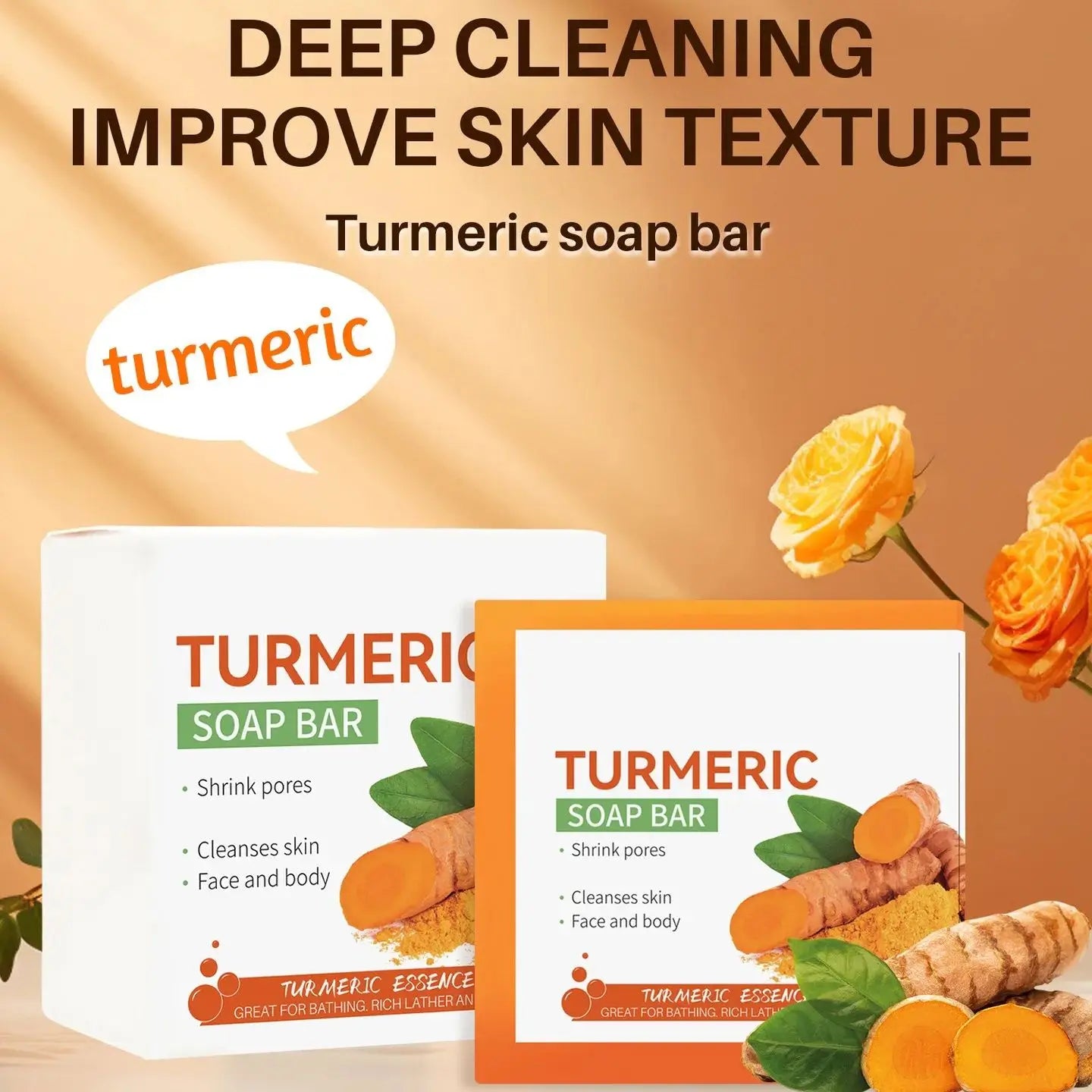 Handmade Turmeric Soap for Face & Body – Brightening, Dark Spot Removal & Gentle Skin Cleanser