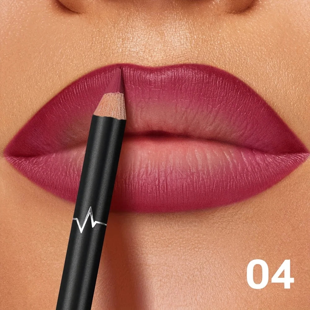 Pudaier 6-Color Waterproof Matte Lip Liner – Long-Lasting Non-Transfer Formula, 6 Versatile Shades