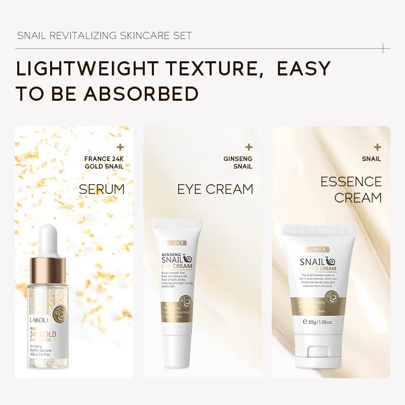 LAIKOU Vitamin C Skincare Set 3pcs – Brightening Face Wash, Serum & Moisturizer