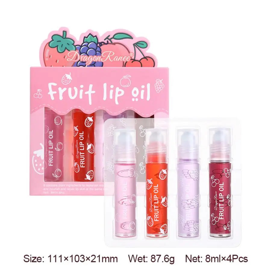 Rolling Bead Lip Oil Set of Four – Hydrating Glossy Lip Oil Collection