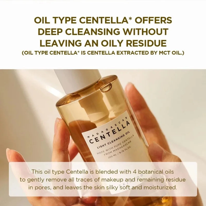 Korean Centella Light Cleansing Oil – Gentle Makeup Remover & Deep Pore Cleanser