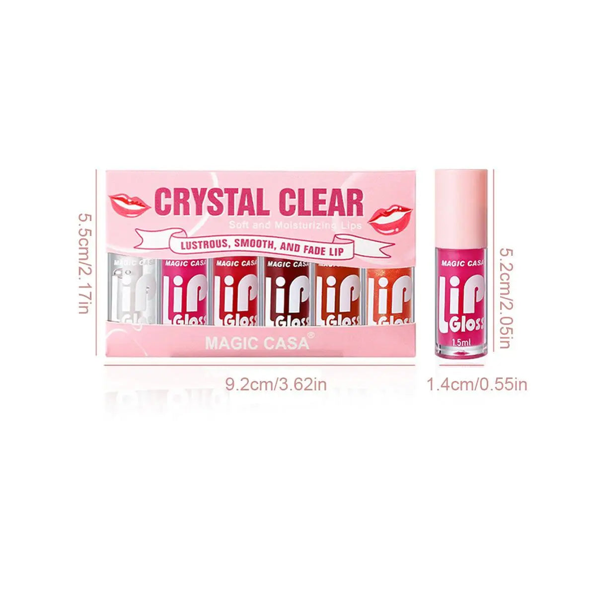 MAGIC CASA 6pcs Hydrating Jelly Lip Oil Set – Moisturizing & Glossy Lip Care