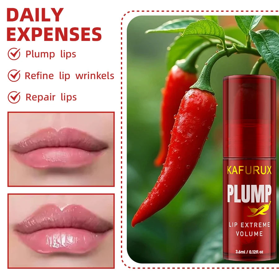 Lip Plump Long Lasting Lip Oil – Volumising Essence Oil & Lip Gloss Serum for Fuller Lips