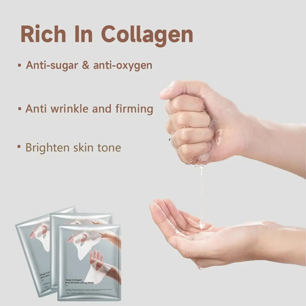 Deep Collagen Anti-Wrinkle Lifting Mask – Collagen Face Mask for Firming & Moisturizing (5 Pack)