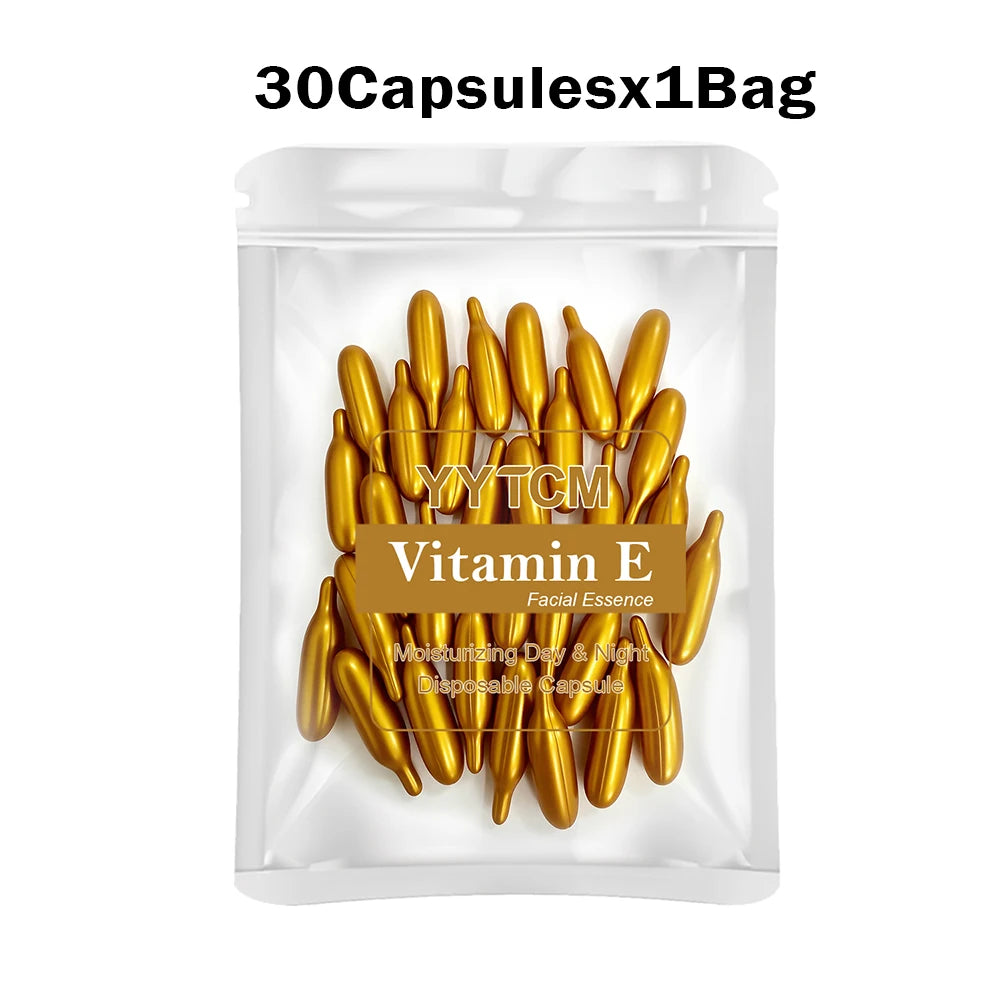 Vitamin E Serum Capsules – Single-Use Hydrating & Moisturizing Facial Essence, 90 Capsules