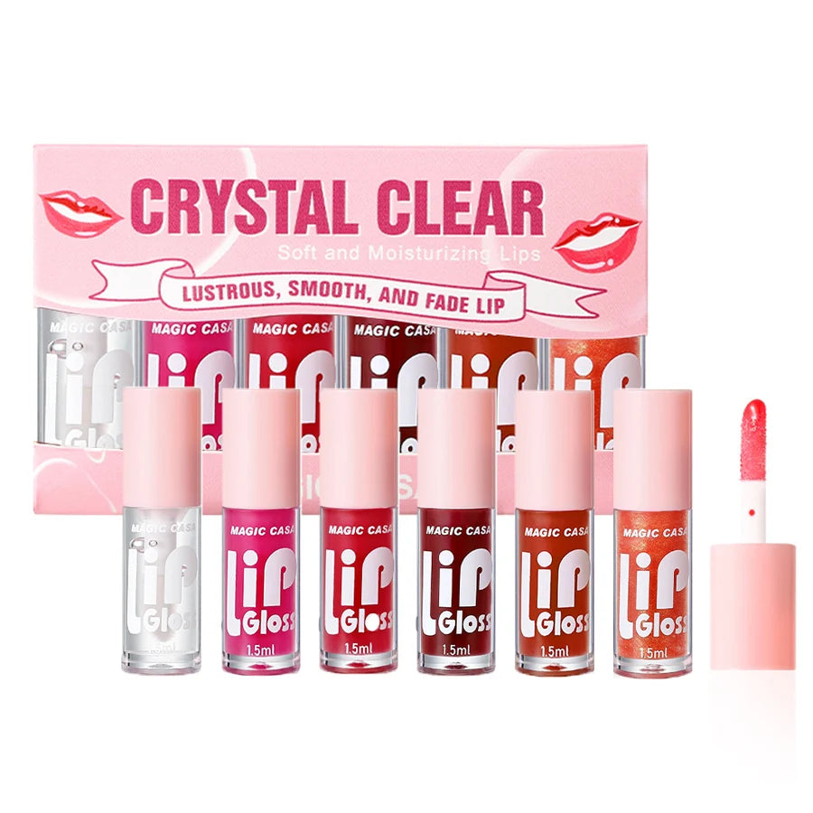 MAGIC CASA 6pcs Hydrating Jelly Lip Oil Set – Moisturizing & Glossy Lip Care