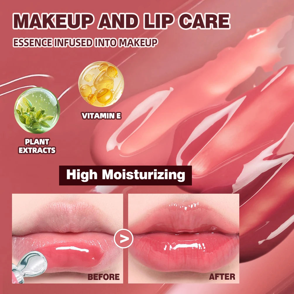 QIBEST Mirror Pearl Lip Gloss – High-Shine Plumping Glossy Lip Color for Fuller Lips