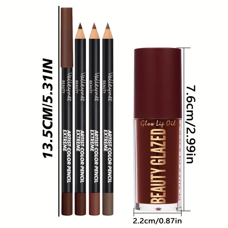 4pcs Lip Kit Set – Complete Lip Makeup Set with Gloss, Liner & More