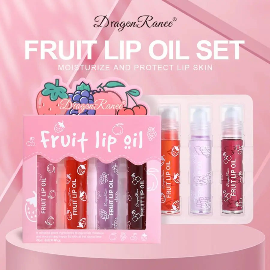 Rolling Bead Lip Oil Set of Four – Hydrating Glossy Lip Oil Collection
