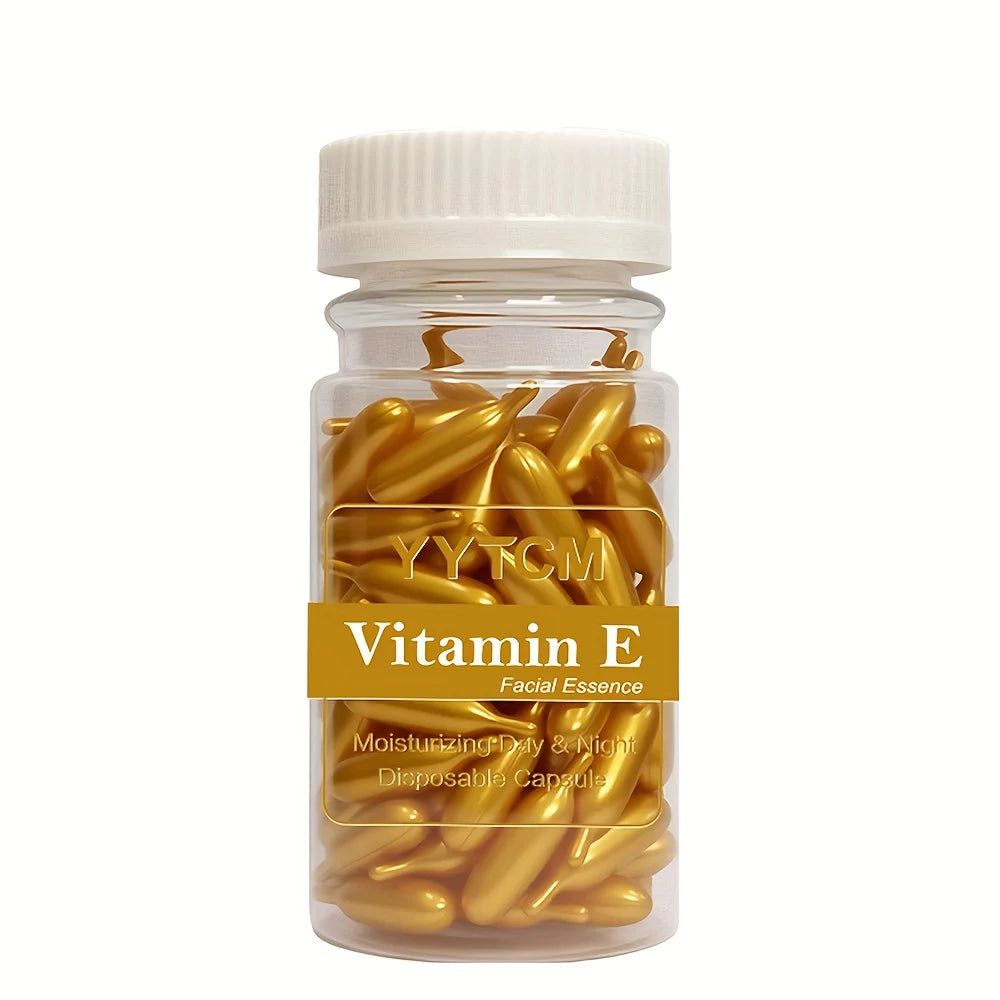 Vitamin E Serum Capsules – Single-Use Hydrating & Moisturizing Facial Essence, 90 Capsules