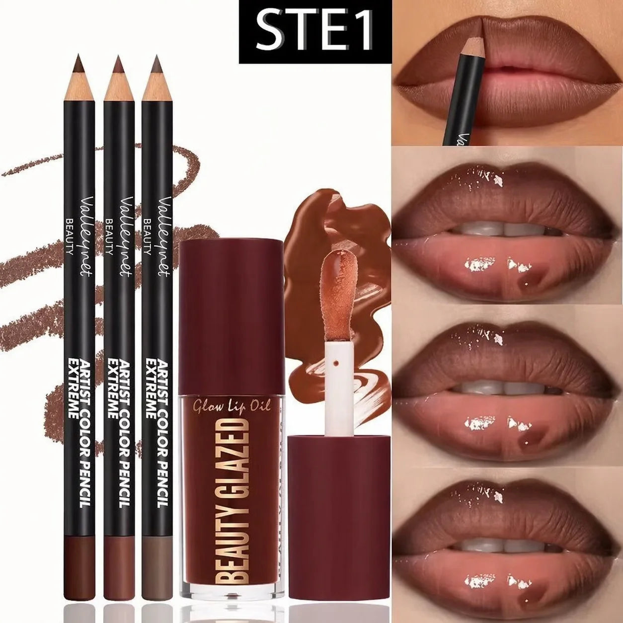 4pcs Lip Kit Set – Complete Lip Makeup Set with Gloss, Liner & More