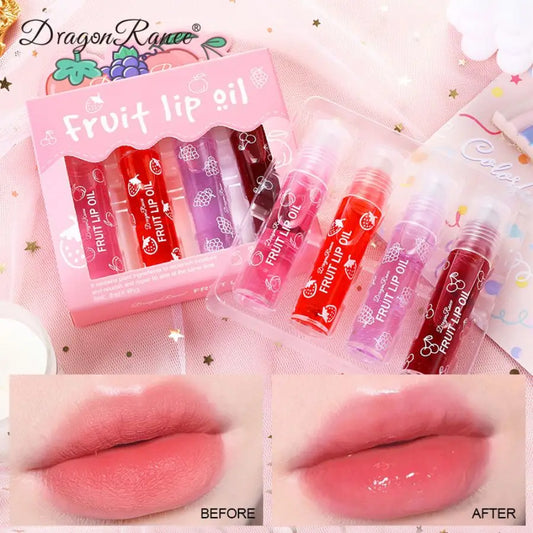 Rolling Bead Lip Oil Set of Four – Hydrating Glossy Lip Oil Collection