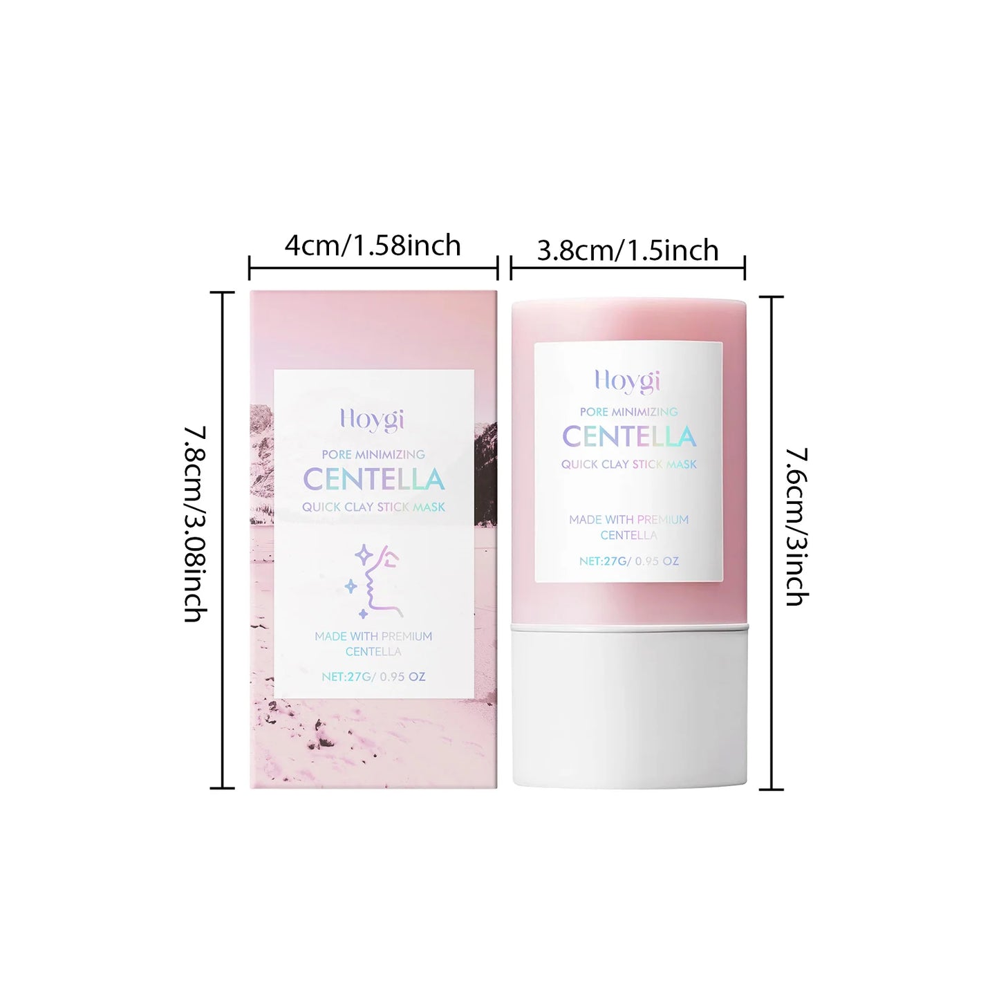 Centella Clay Stick Mask 27g – Pore Minimizing & Brightening Facial Mask for Hydrating Soothing Skin Care