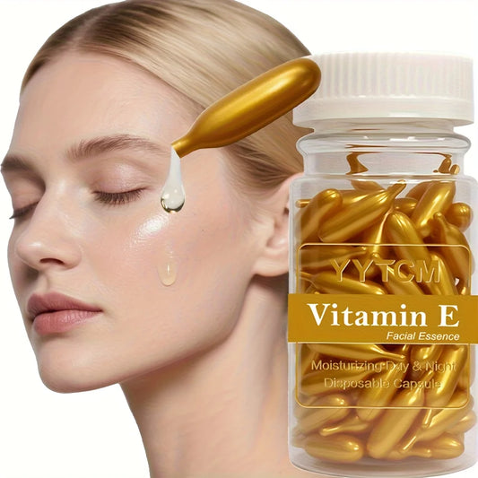 Vitamin E Serum Capsules – Single-Use Hydrating & Moisturizing Facial Essence, 90 Capsules