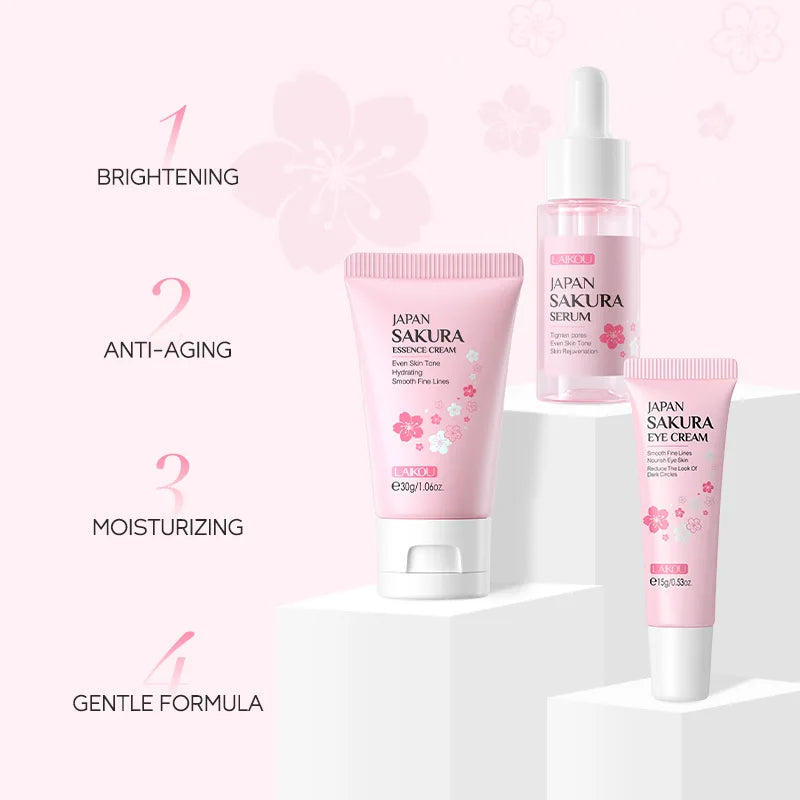 LAIKOU Vitamin C Skincare Set 3pcs – Brightening Face Wash, Serum & Moisturizer