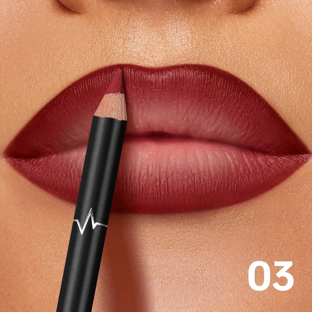 Pudaier 6-Color Waterproof Matte Lip Liner – Long-Lasting Non-Transfer Formula, 6 Versatile Shades