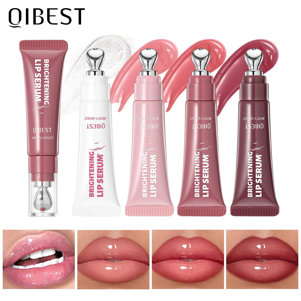 QIBEST Mirror Pearl Lip Gloss – High-Shine Plumping Glossy Lip Color for Fuller Lips
