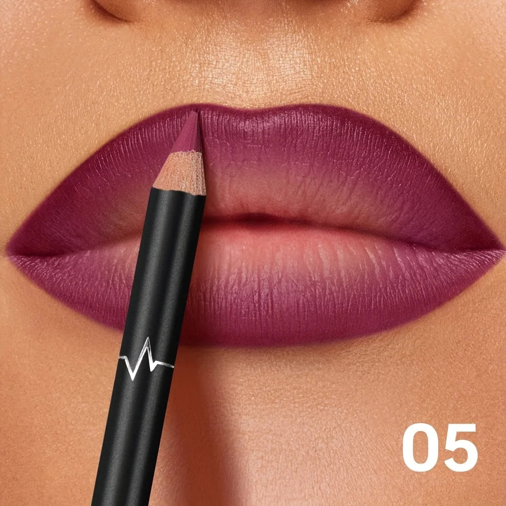 Pudaier 6-Color Waterproof Matte Lip Liner – Long-Lasting Non-Transfer Formula, 6 Versatile Shades