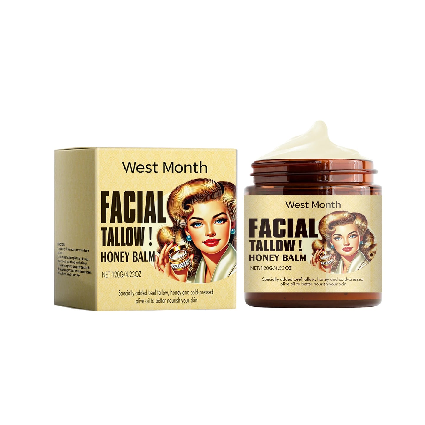 Beef Tallow Face Cream – Natural Deep Moisturizer for Dry & Sensitive Skin