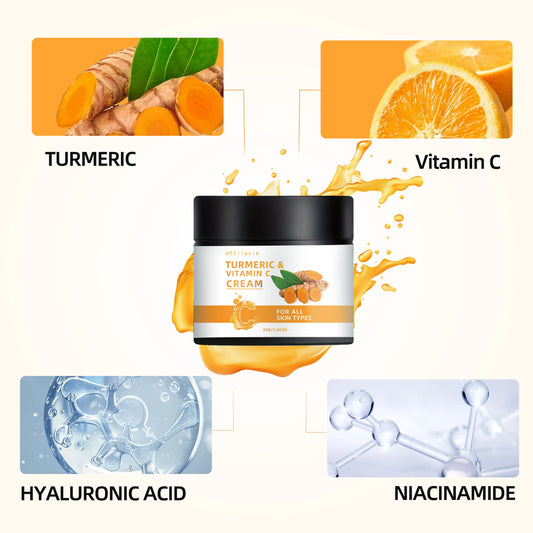 Turmeric & Vitamin C Brightening Face Cream – Dark Spot Remover & Glow Booster