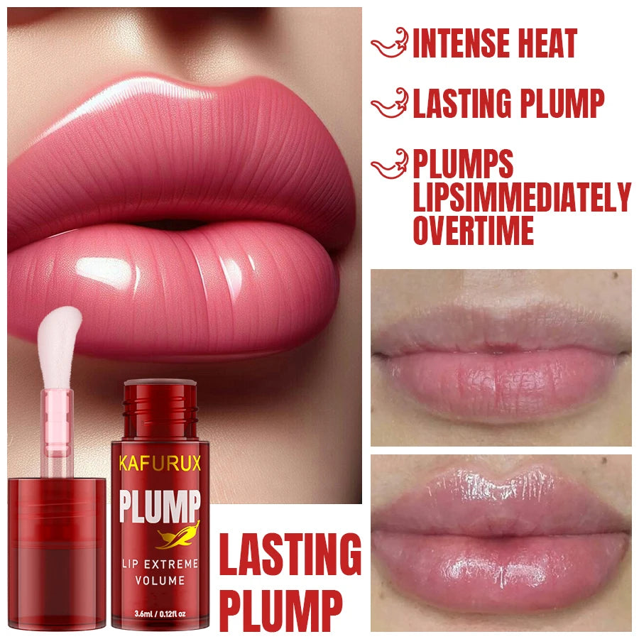 Lip Plump Long Lasting Lip Oil – Volumising Essence Oil & Lip Gloss Serum for Fuller Lips
