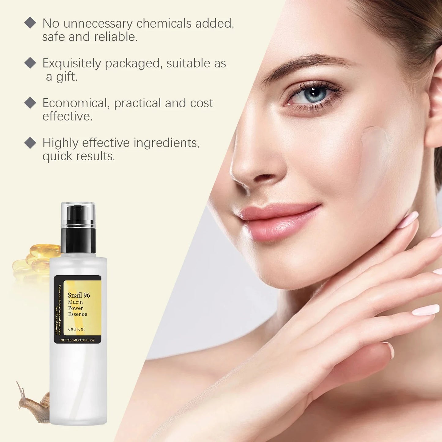 Snail 96 Mucin Power Essence – Fading Fine Lines, Moisturizing & Brightening Skin Care