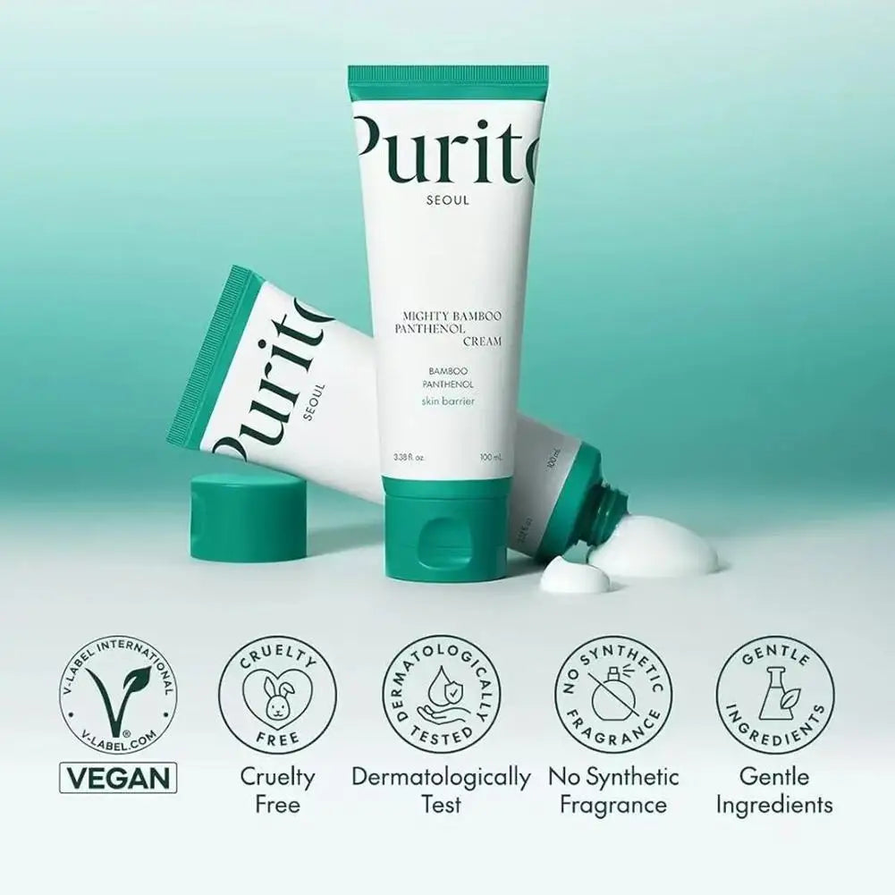 Purito Bamboo Extract Panthenol Intensive Moisturizing Repair Cream – Soothing & Revitalizing Face Cream for All Skin Types