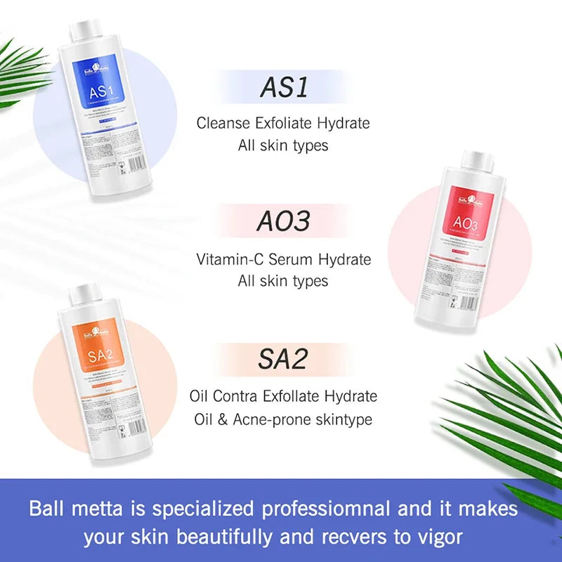 AS1 SA2 AO3 Aqua Peel Facial Serum Kit – Deep Cleaning & Hydrating Solution for Facial Machines (400ml x 3)