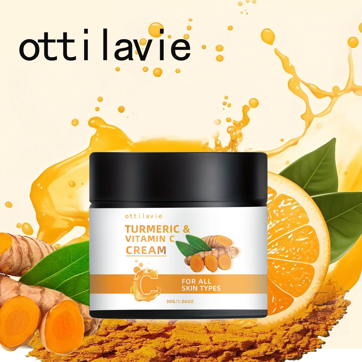 Turmeric & Vitamin C Brightening Face Cream – Dark Spot Remover & Glow Booster