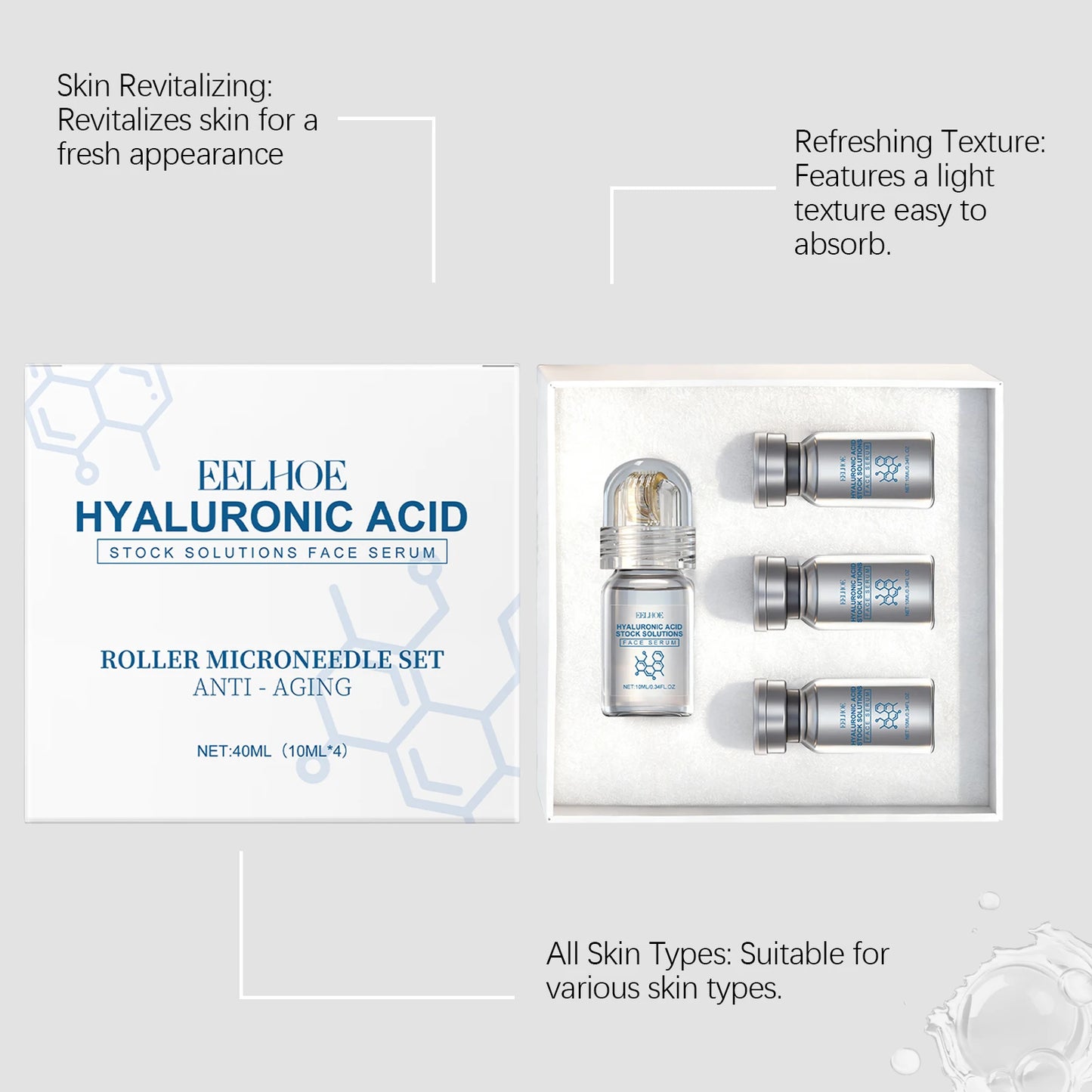 Niacinamide Microneedle Facial Serum Kit 0.25mm – Pore Minimizing & Brightening Serum