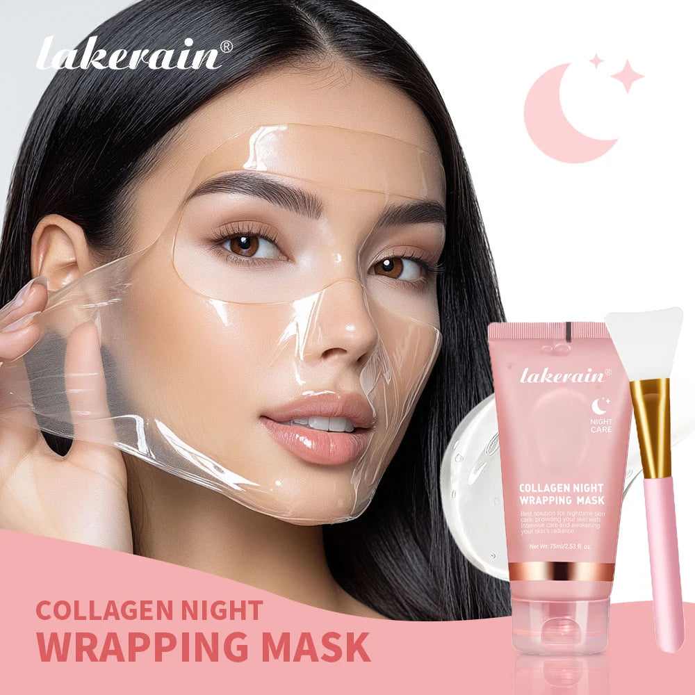 Collagen Wrapping Mask & Brush Set – Korean Rejuvenating Face Mask for Glowy, Elastic Skin