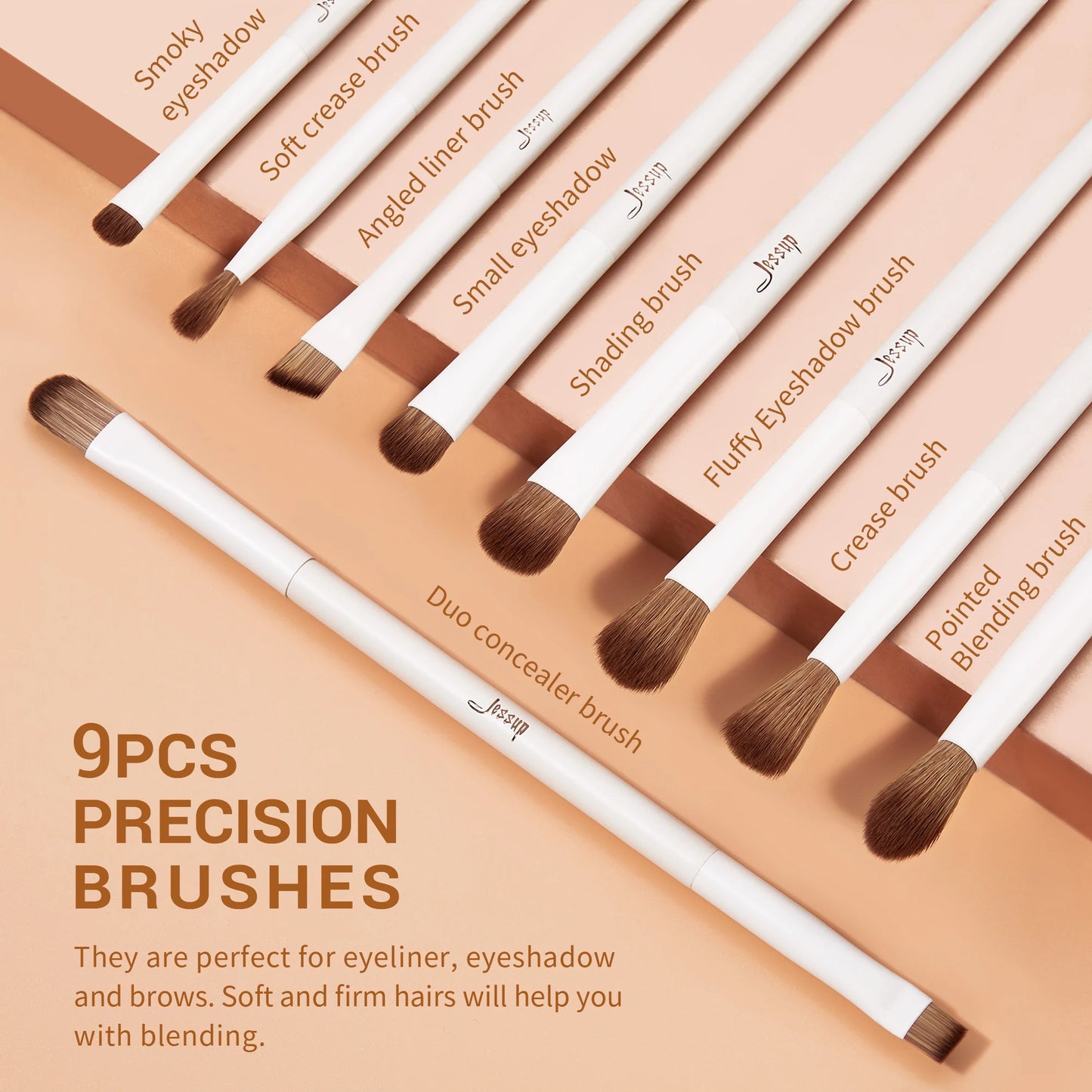 Jessup Makeup Brushes 14pc – Professional Complete Face & Eye Brush Set